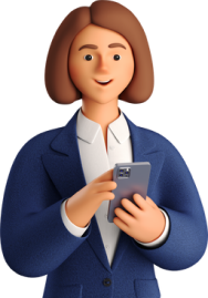 Business woman holding a phone